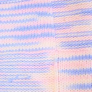 VINTAGE HOMEMADE AFGHAN PINK WHITE BLUE SWIRL